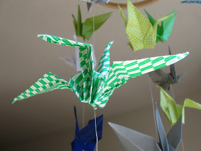 diy paper crane mobile origami