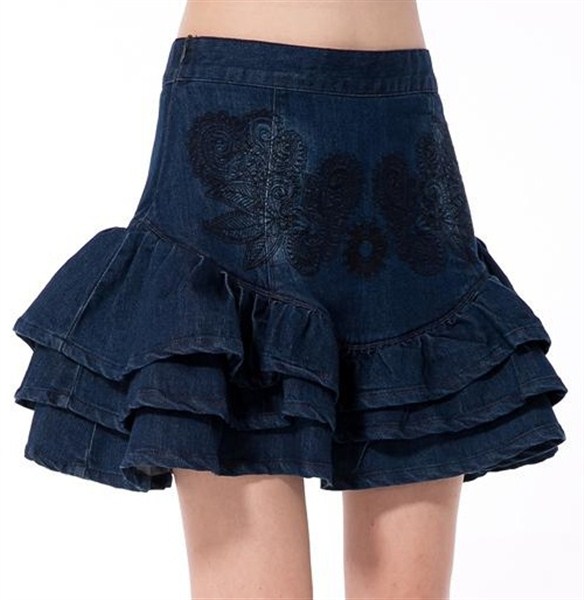 model rok jeans denim wanita desain casual simple dan elegan modern terbaru