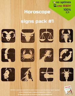 Horoscope signs vector dxf cnc free download.
