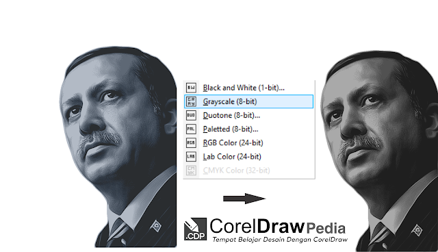 Tutorial membuat Desain Kaos Erdogan dengan efek  Halftone Effects di CorelDraw