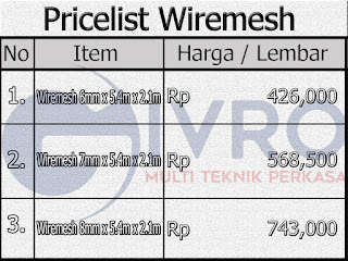 Daftar Harga Wiremesh