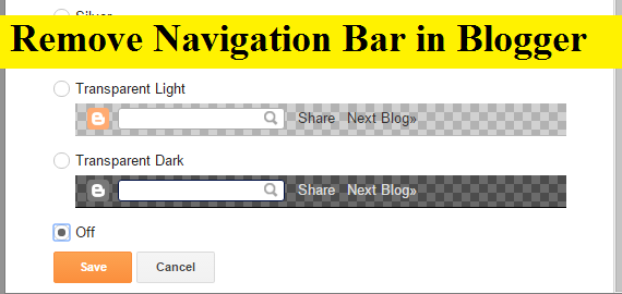 How to Remove the Blogger Navbar