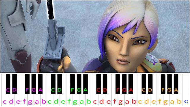 Sabine Wren Theme Piano / Keyboard Easy Letter Notes for Beginners