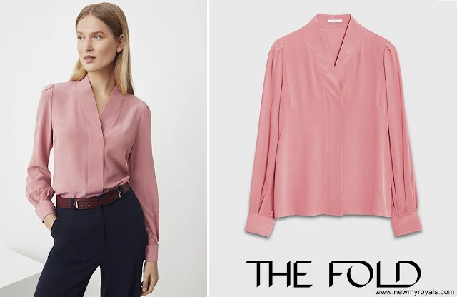 Queen Mary wore The Fold Harrow Silk Blouse in Blush Pink