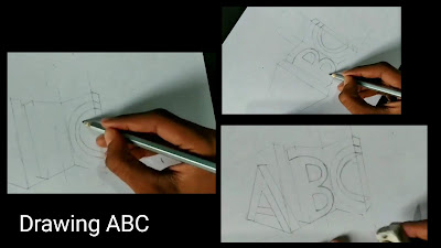 How to draw ABC, step by step tutorial for to draw 3d words,3d words drawing, easy to draw, drawing for kids, easy drawing, 3d drawings