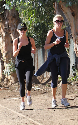 Reese Witherspoon out jogging in Brentwood