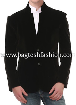 Designer Black Velvet Sport Coat