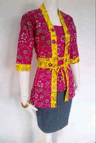  BAJU BATIK WANITA MODEL BLUS BATIK WANITA KERJA BATIK 