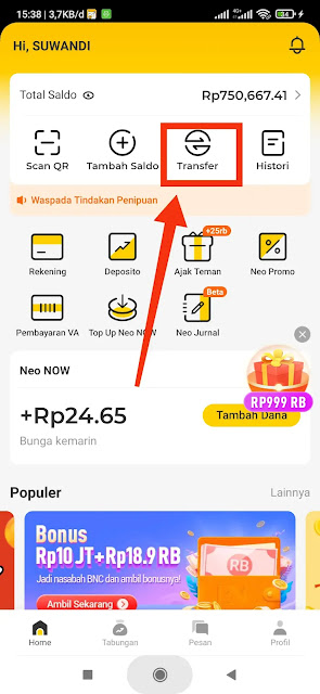 Cara Topup Saldo NeoBank Via Mobile Banking Gratis Terbaru 2021