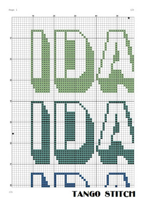 Idaho typography cross stitch pattern - Tango Stitch