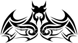  Bat tribal tattoo design