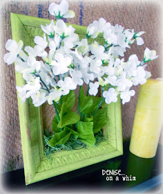 Spring flowers in a frame via http://deniseonawhim.blogspot.com
