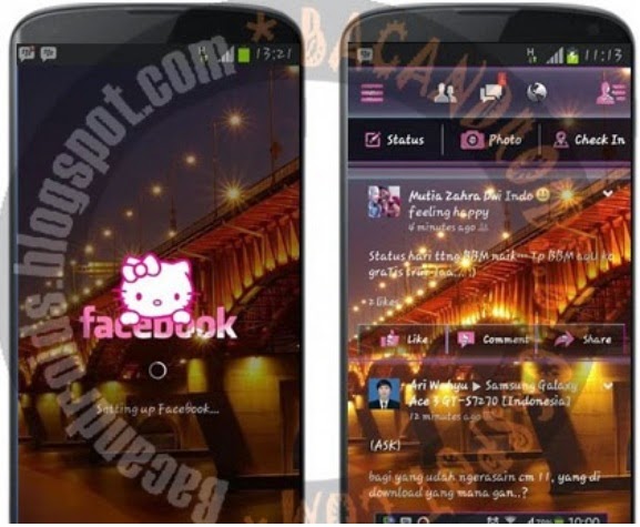 download Aplikasi Facebook Mod apk transparan hellokitty