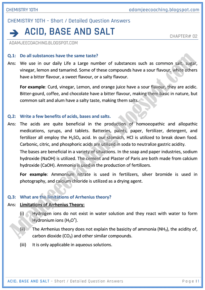 acid-base-and-salt-short-and-detailed-question-answers-chemistry-10th