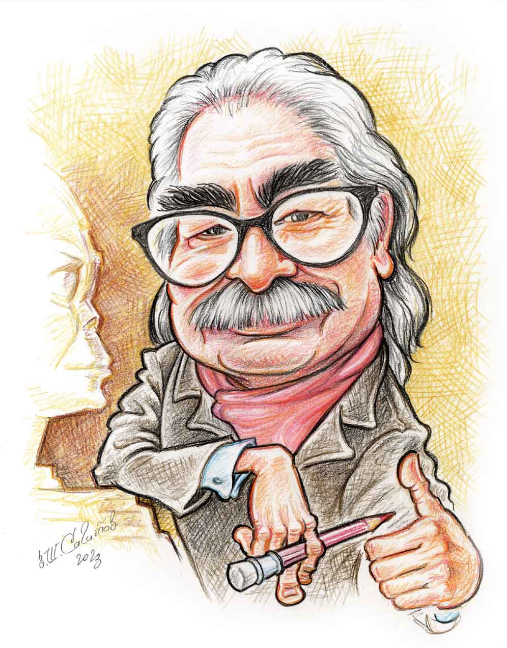 Abdulhadi Shammah .. Caricature by Zakir Sagitov - Russia