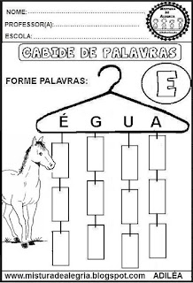 atividades para alfabetização, formação de palavras