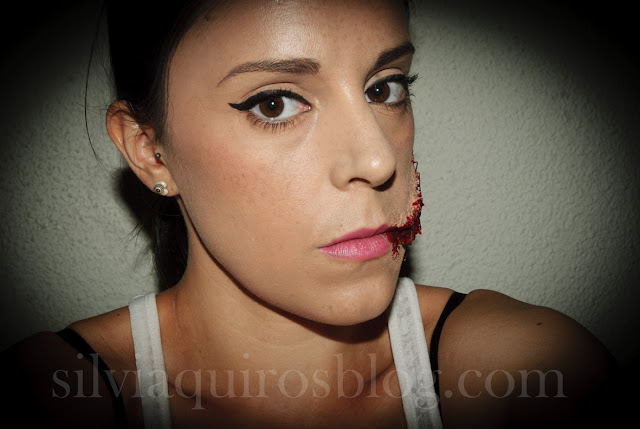 Maquillaje Halloween 10: Cara grapada, Halloween Make-up 10: Stapled face, efectos especiales, special effects, Silvia Quirós