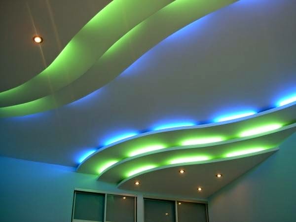  POP false ceiling design for industrial, decorative ceiling LED lights 