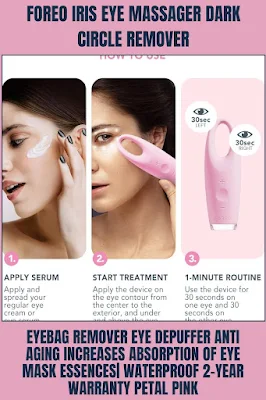 FOREO IRIS Eye Massager It helps reduce dark circles and eye bags, and makes eyes look less puffy. It also helps skin absorb eye mask essences better. It's waterproof and comes with a 2-year warranty. Color Petal Pink.