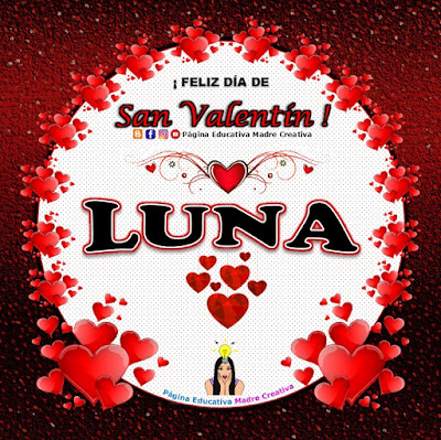 Feliz Día de San Valentín - Nombre Luna