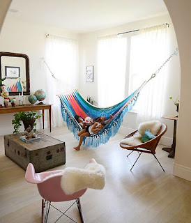 hammock, chair, armchair, rope, hanging chair, cottage, bohemian decoration, crouch, decoration ideas, chair, furnishings, outdoor furniture, terrace, garden, balcony, romantic style, boho style, teen room