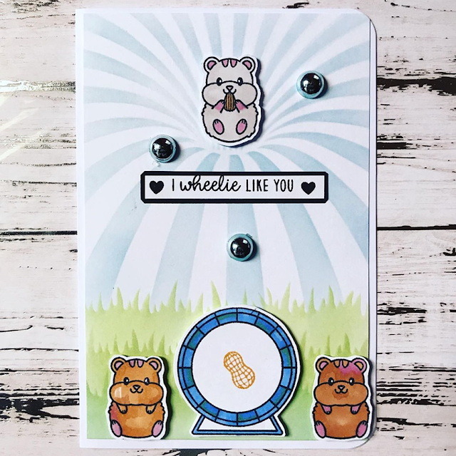 Sunny Studio Stamps Happy Hamster I wheelie Like You punny card by Simplistic Sentiments