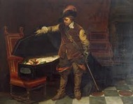 Paul Delaroch - Cromwell before the coffin of Charles I - 1849