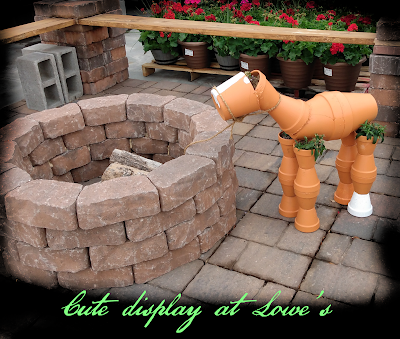 terra cotta horse from gardening pots at lowe's home improvement center