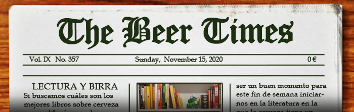 Dominical suplemento de noticias sobre cerveza. Aquí puedes leer el periódico The Beer Times.