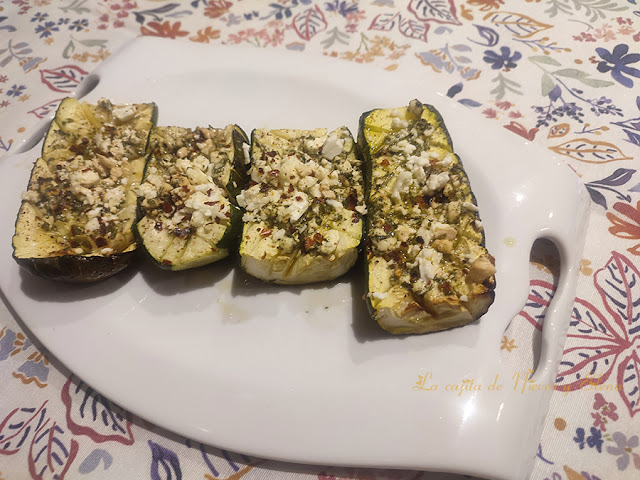 Calabacines al horno con queso feta