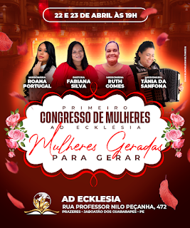 CARTAZ PARA CONGRESSO DE MULHERES VERMELHO