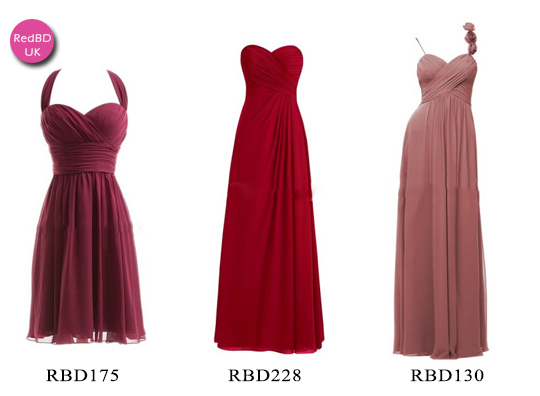 sweetheart neckline bridesmaid dresses in RedBD