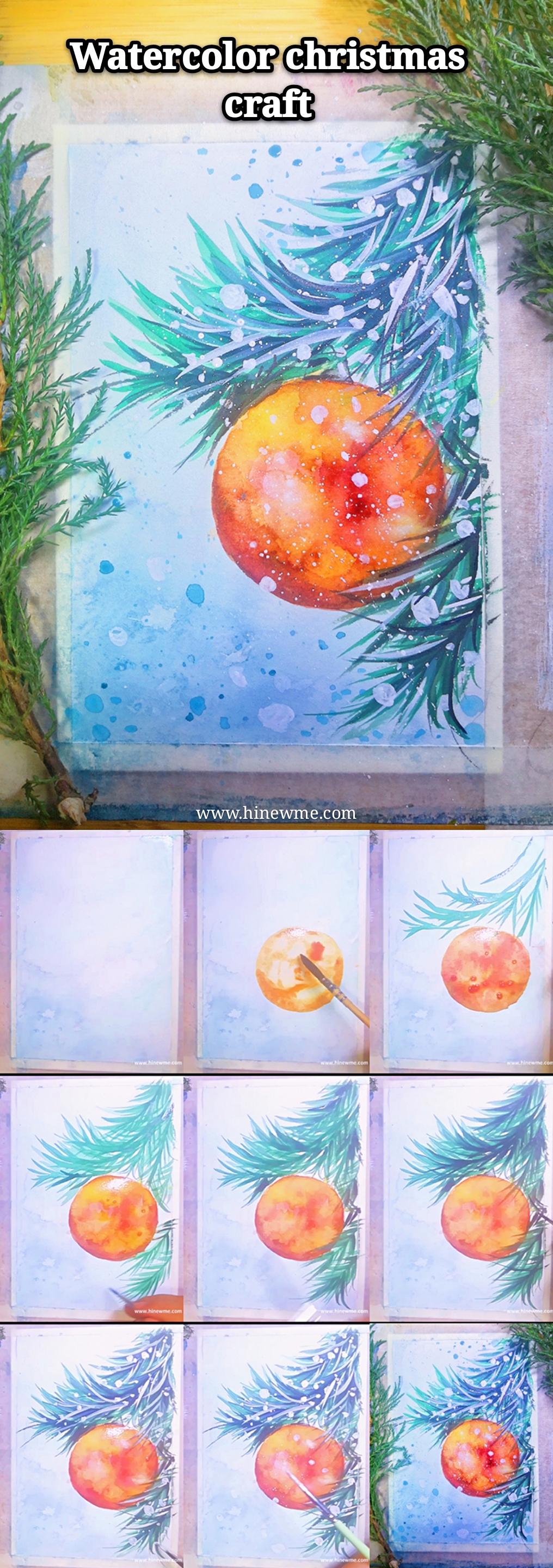 How to draw a Christmas craft watercolor