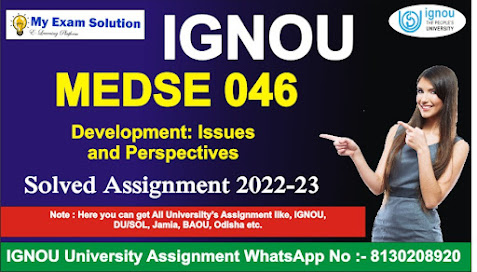 medse 046 assignment 2021-22; ignou pgdupdl solved assignments; pgdupdl project work; mgse 009 assignment 2021-22