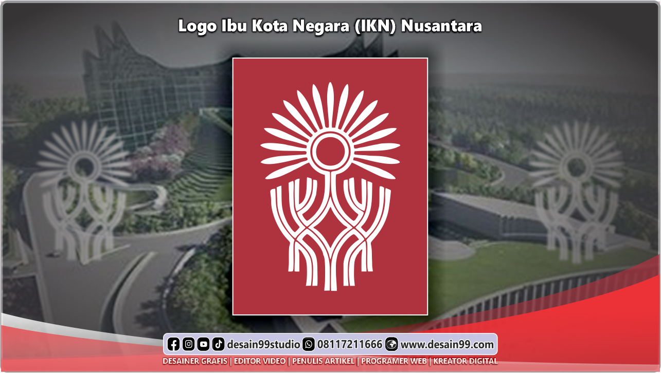 Logo IKN Warna Merah Putih (Ibu Kota Negara) Nusantara