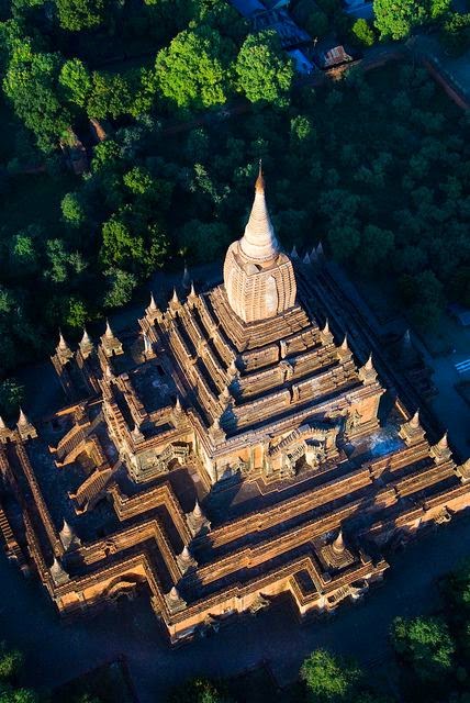 Hot air balloon ride over Bagan temples, Myanmar