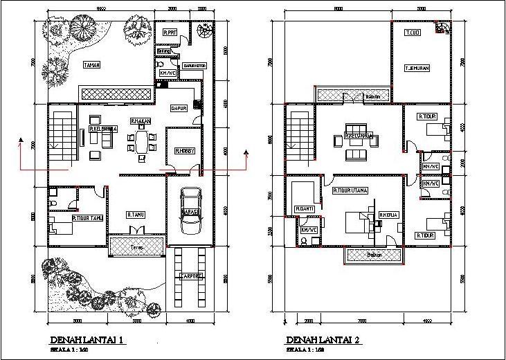 Denah Rumah 2 dua Lantai terbaru Informasi dan Model Rumah