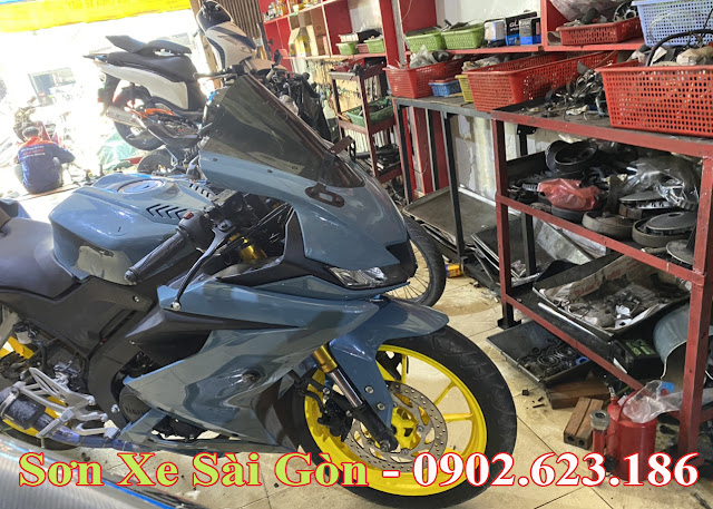 Mẫu Xe Yamaha R15 sơn màu xanh xi măng cực đẹp