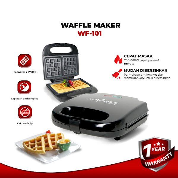 Promo Harga Advance Waffle Maker WF-101: Pemanggang Roti Waffle 2 Lapis dengan Garansi 1 Tahun