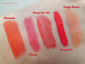 orange lipstick swatches