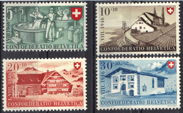 Switzerland - Pro Patria - 1946 - Dairy industry and Swiss homes