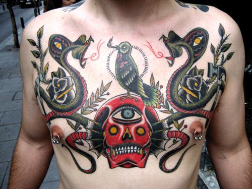 something to do with myths and legends such as snake tattoo designs