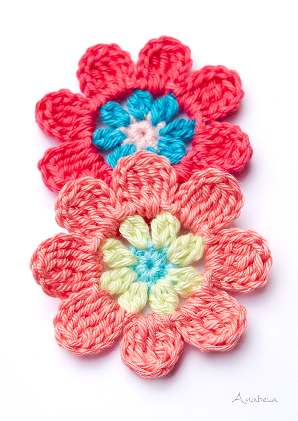 10  Crochet Flowers  free patterns, Anabelia Craft Design