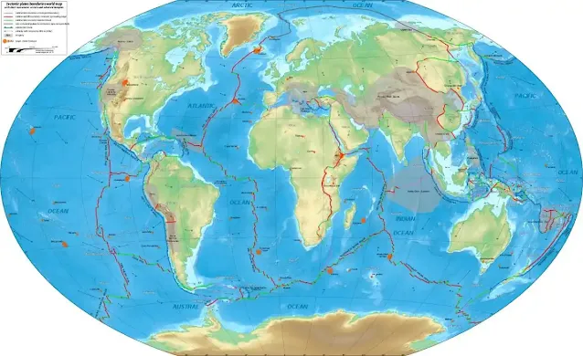 New Detailed Map Showing the Tectonic Plates With Their Movement Vectors