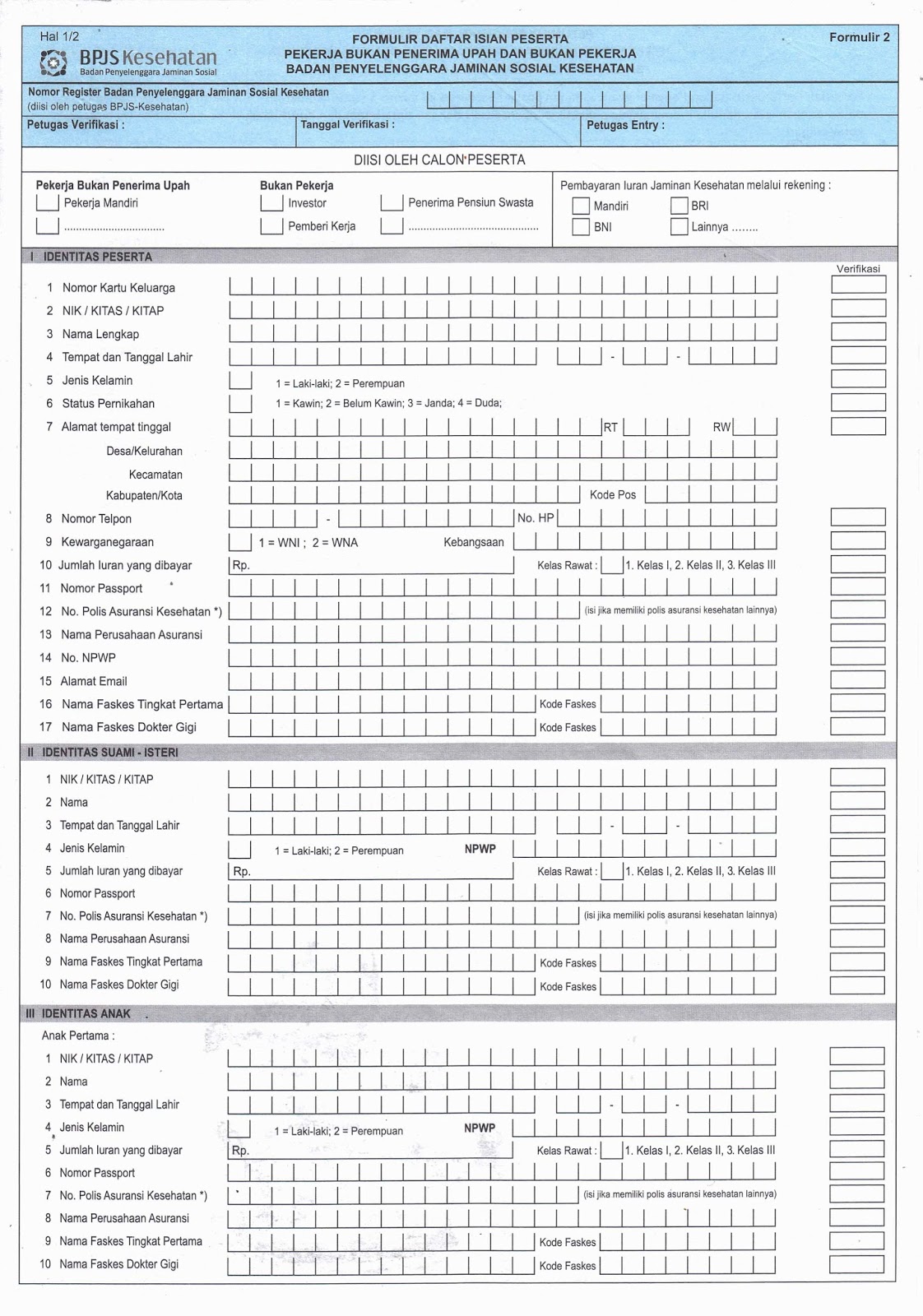 Lembar Brosur dan Formulir Pendaftaran BPJS Kesehatan