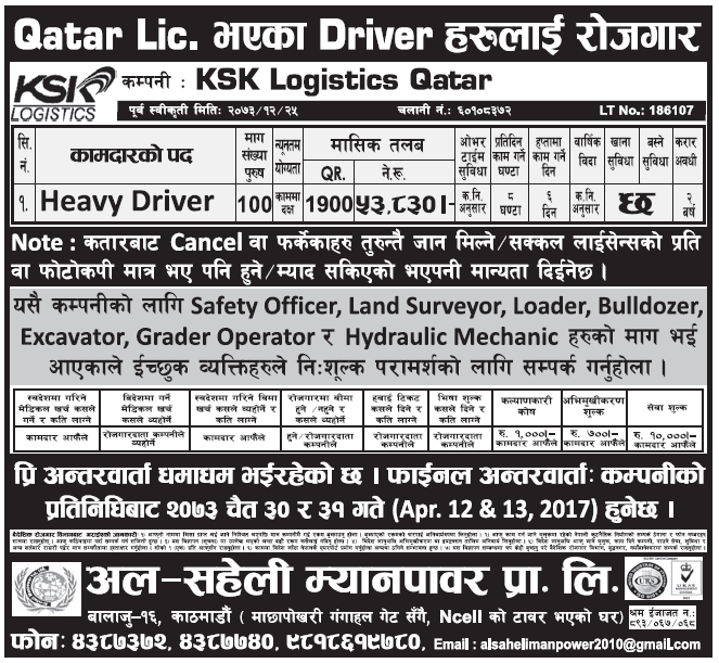 Jobs in Qatar for Nepali, Salary Rs 53,830 