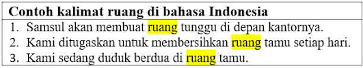 23 Contoh kalimat ruang di Bahasa Indonesia dan Pengertiannya