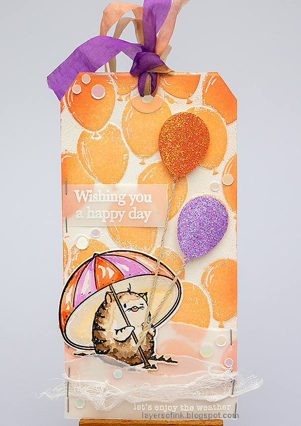 Layers of ink - Balloon Background Tag Tutorial by Anna-Karin Evaldsson. Simon Says Stamp STAMPtember.