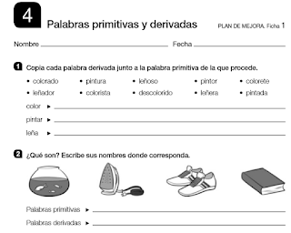  PALABRAS PRIMITIVAS Y DERIVADAS