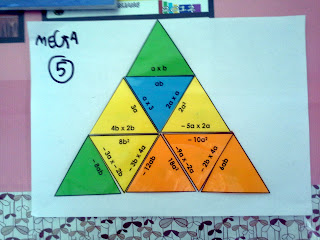 Contoh Tarsia Puzzle berbentuk segi tiga. Puzzle ini 